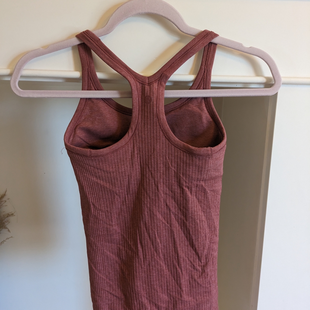 Lululemon Athletica Pink Ribbed Sleeveless Tank Top